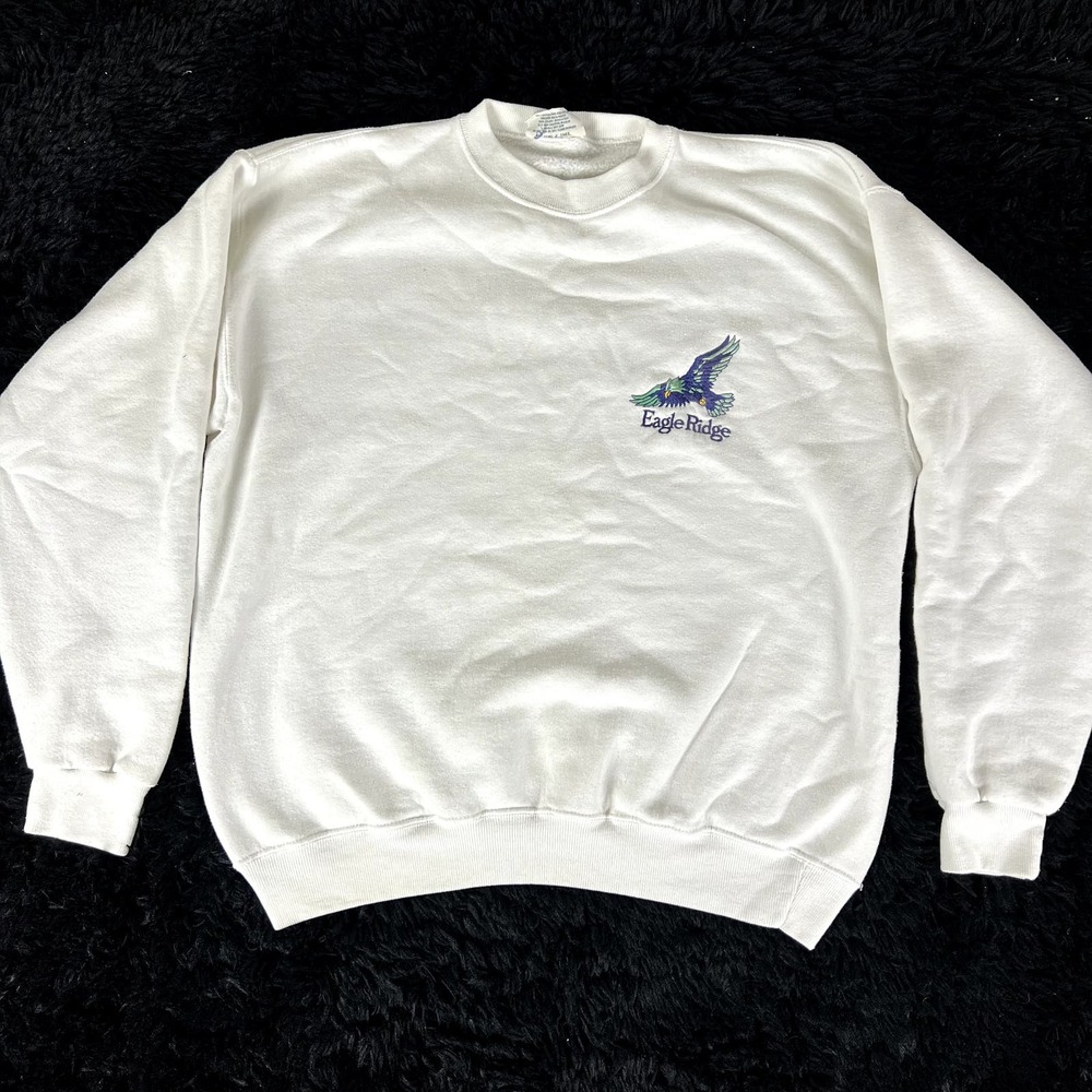 vintage 90s Eagle Ridge white crewneck size Large made in USA